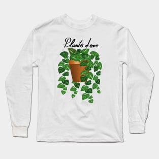 Plants Love - Marble Pothos Long Sleeve T-Shirt